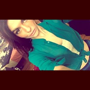 Sheer turquoise blouse
